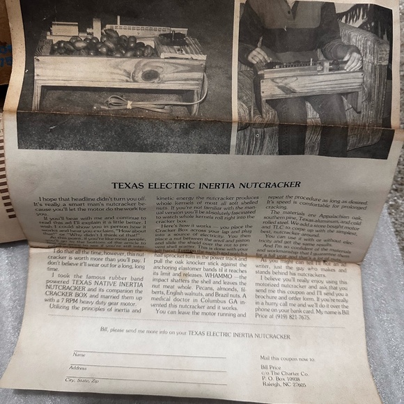 Vintage Texas Native Inertia Nutcracker, Catalog, and Accessories - Picture 4 of 8